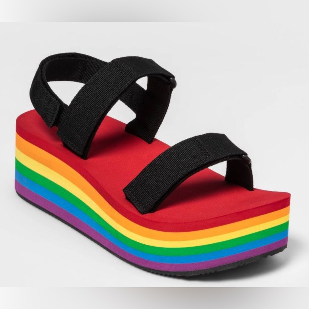 Target rainbow pride platform shoes size 8